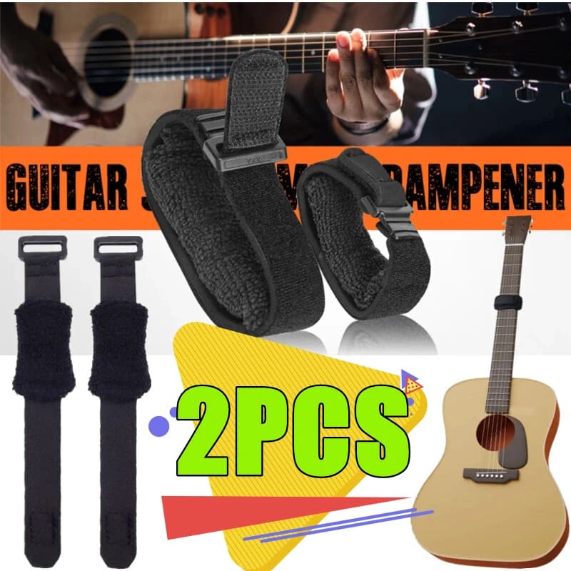 1PC/2PCS Corde per chitarra Mute Smorzatore di rumore Mute Avvolge Nastro per fascio di chitarra nero per chitarre Basso e accessori per chitarra Ukulele