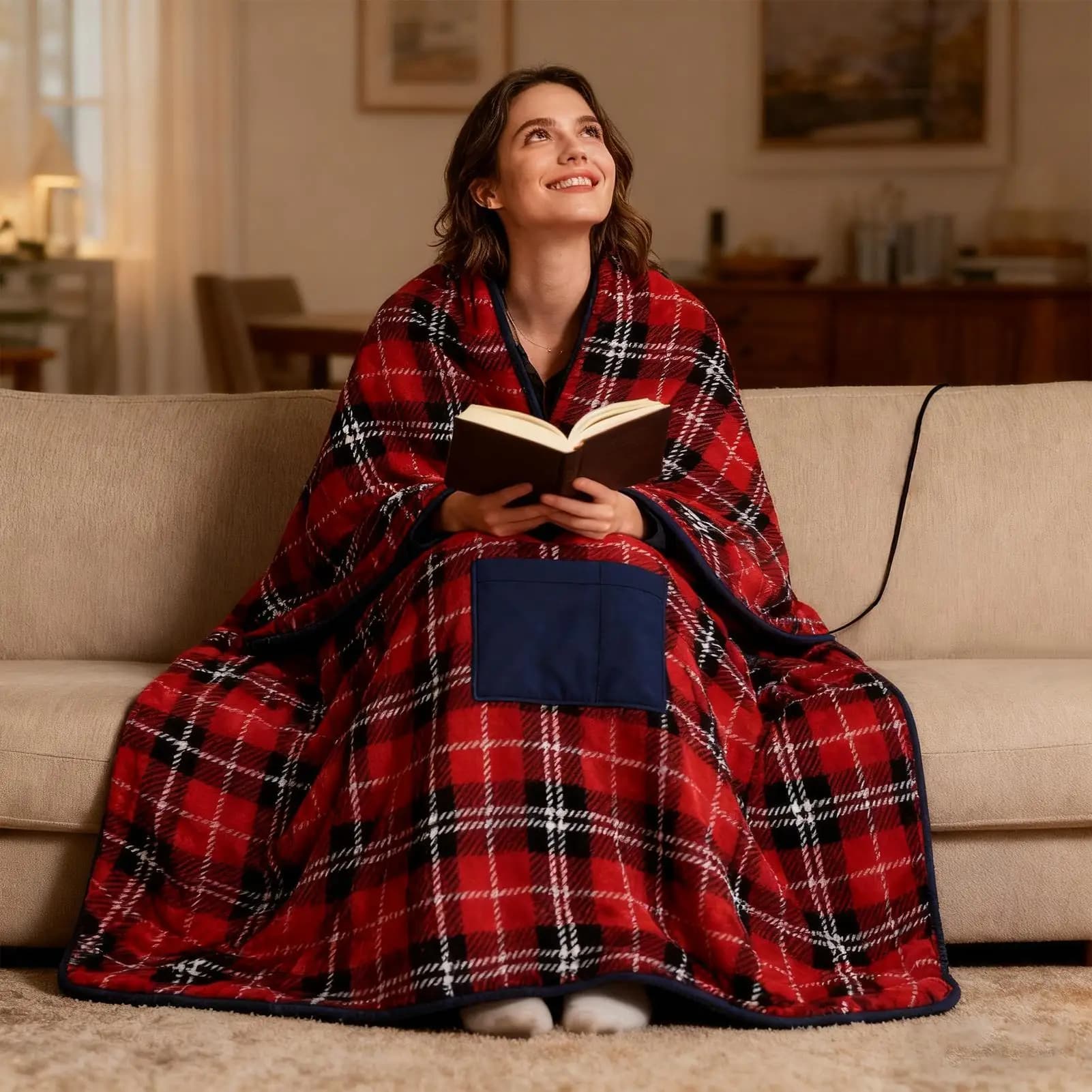 Coperta elettrica Coperta invernale Lavabile elettrico Riscaldamento Scialle riscaldato portatile con funzione timer per la schiena del corpo delle donne