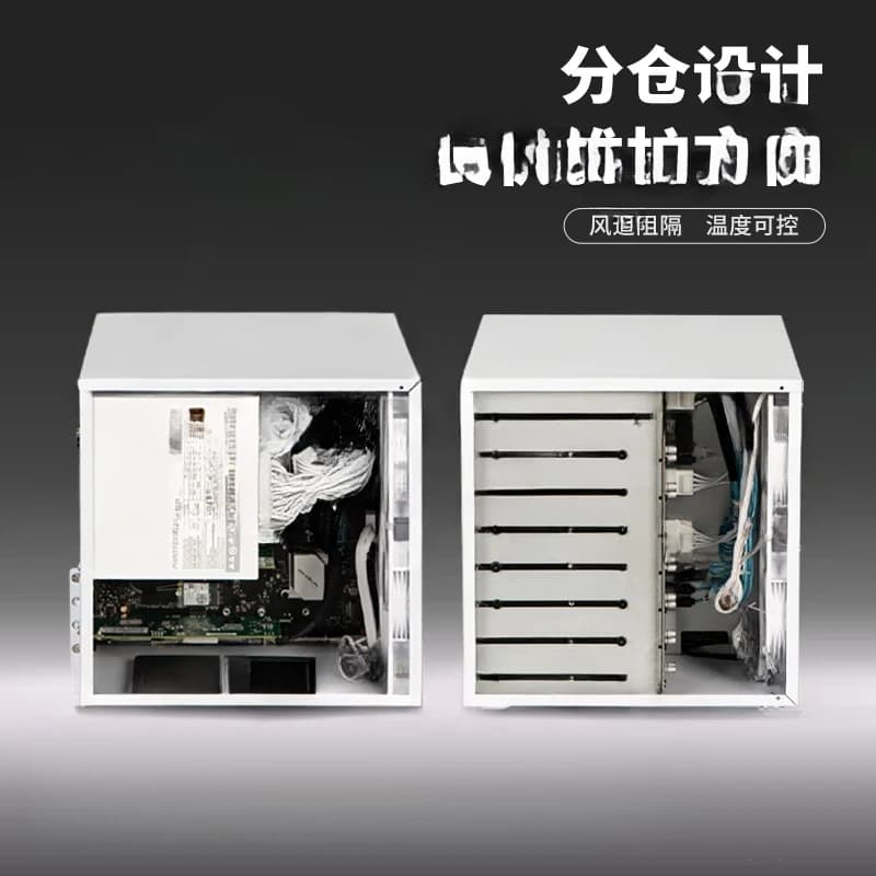 Chassis NAS Sagittarius a 8 Posizioni, Scheda Madre MATX, Alimentatore ATX con Backplane SATA, PCIe Full Height per Archiviazione Domestica