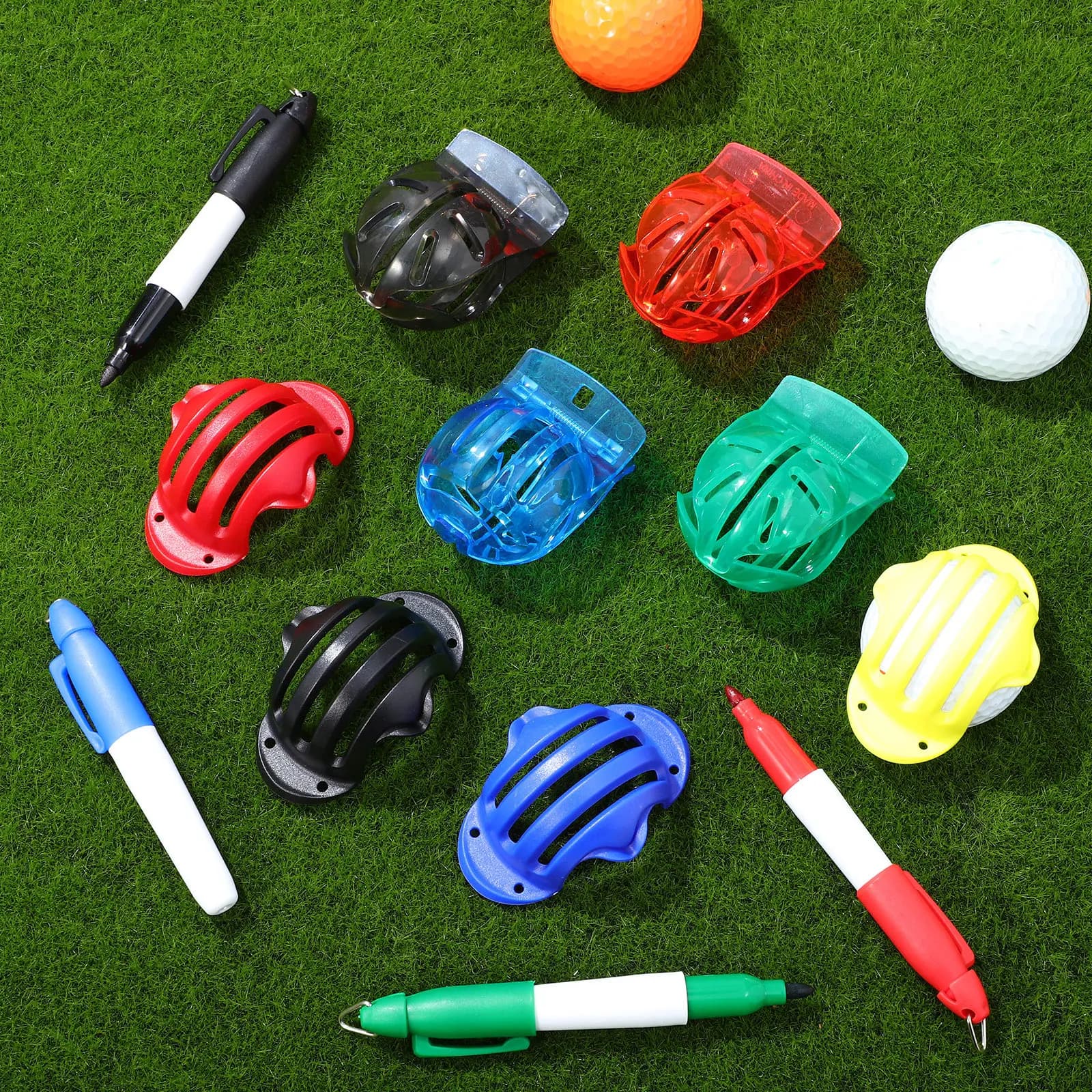 Set Portatile per Marcatura Linee su Palline da Golf, Leggero Modello in Plastica per Principianti e Professionisti, Strumenti di Allineamento per Palline da Golf