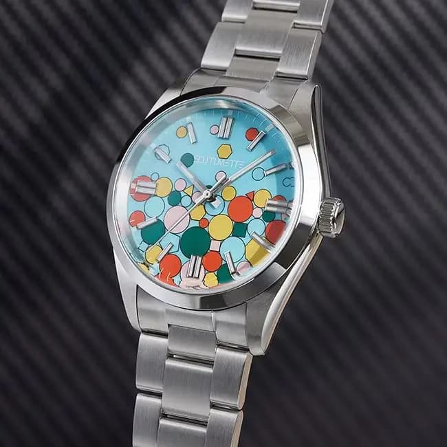 SCUTUMETTE Men Automatic Watch 38.5mm Retro Mechaical Wristwatch 200m Waterproof C3 Luminous NH35 Screw Down Crown