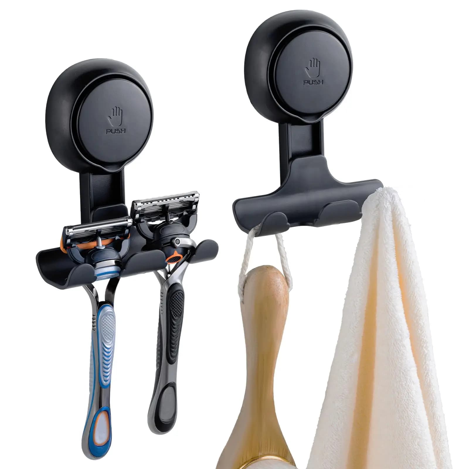 TAILI Ganci per rasoio da doccia per bagno Cucina Ganci per doccia Gancio a ventosa Potenti ganci di aspirazione sottovuoto rimovibili e riutilizzabili
