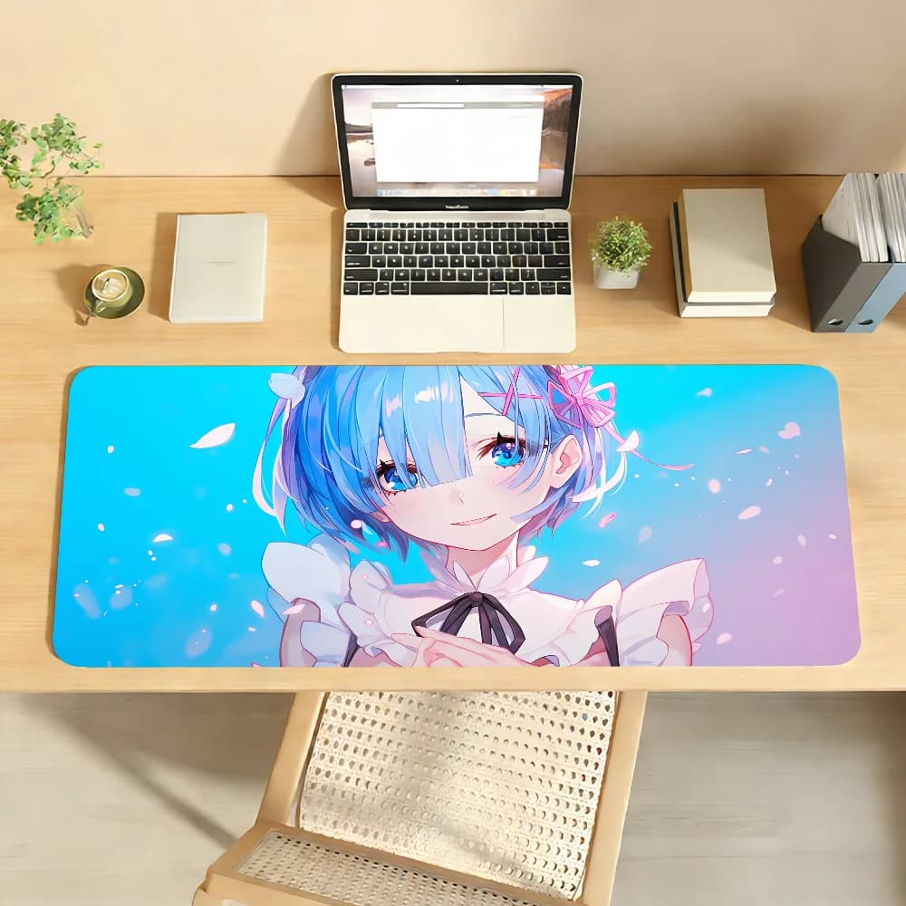Simpatico tappetino per mouse R-Re Zero Rem, tappetino da scrivania con bordo antiscivolo, accessori per PC e laptop, tappetino in gomma per tastiera da ufficio, tappetino da gioco XXL