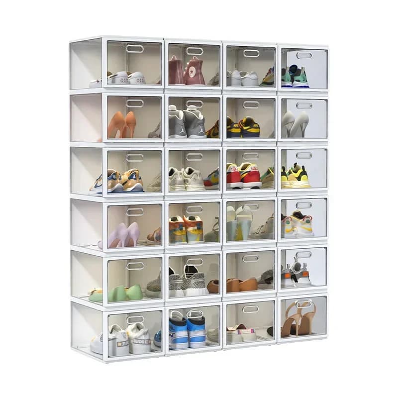 Box set Storage box Transparent box for shoes Plastic bearing slide folding boots