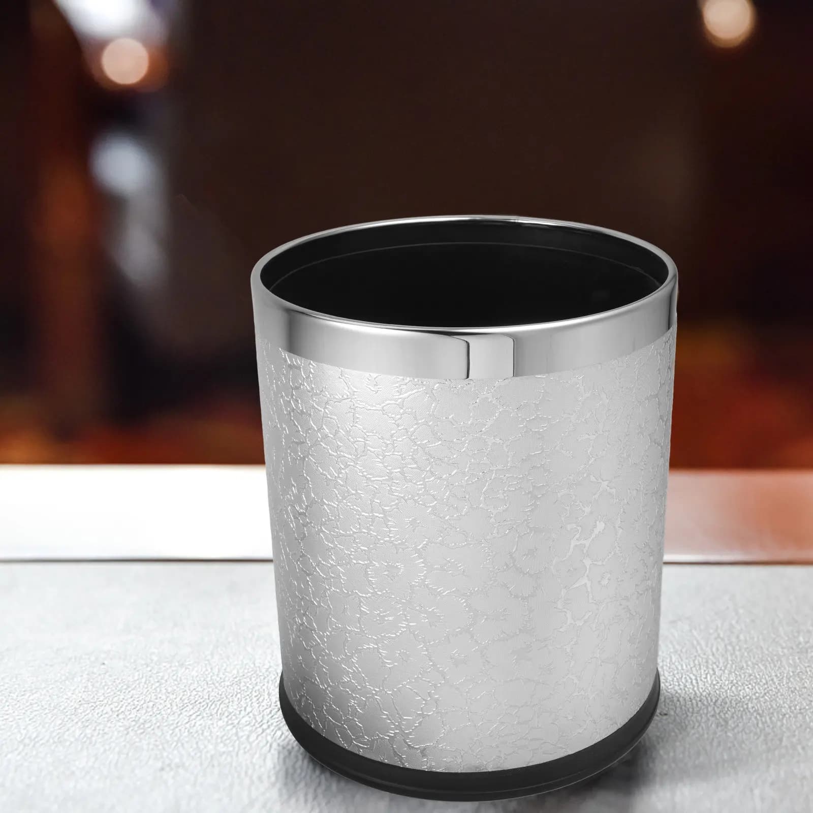Round Trash Can Vintage Style Hotel Ktv Bathroom Bedroom Kitchen Waste Basket Garbage Bathroom Trash Can Trashcan
