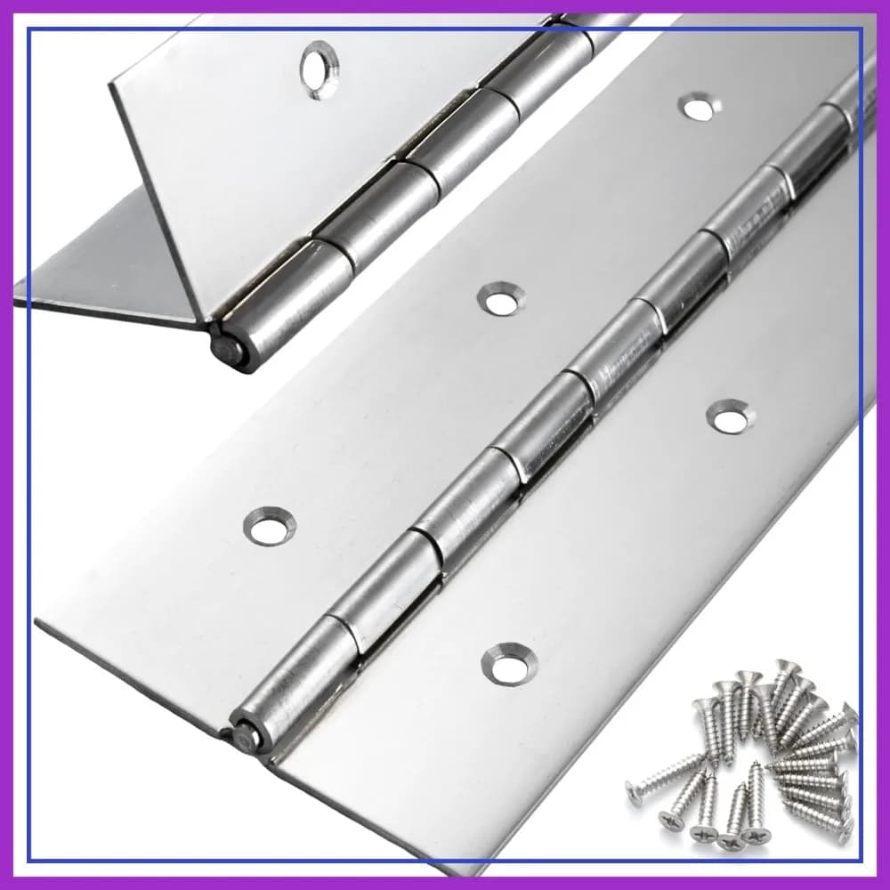 Cerniera per pianoforte in acciaio inossidabile resistente da 2 pezzi, 48" x 3" x 0,060" per armadietti, porte, cassette degli attrezzi, scatole di legno, piastre metalliche, mobili
