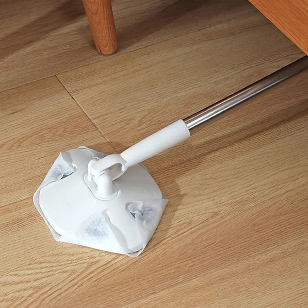 1Set Rotating Dust Mop Easy-Clean Cloth Adjustable Handle Universal Use Hardwood Ceramic Tile Floor Wall Cleaning Dust Mop Tool