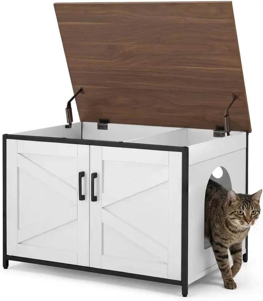 Lettiera per Gatti Extra Large con Apertura Superiore, Mobile Toilette XL per Gatti con Divisorio Rimovibile, Jumbo