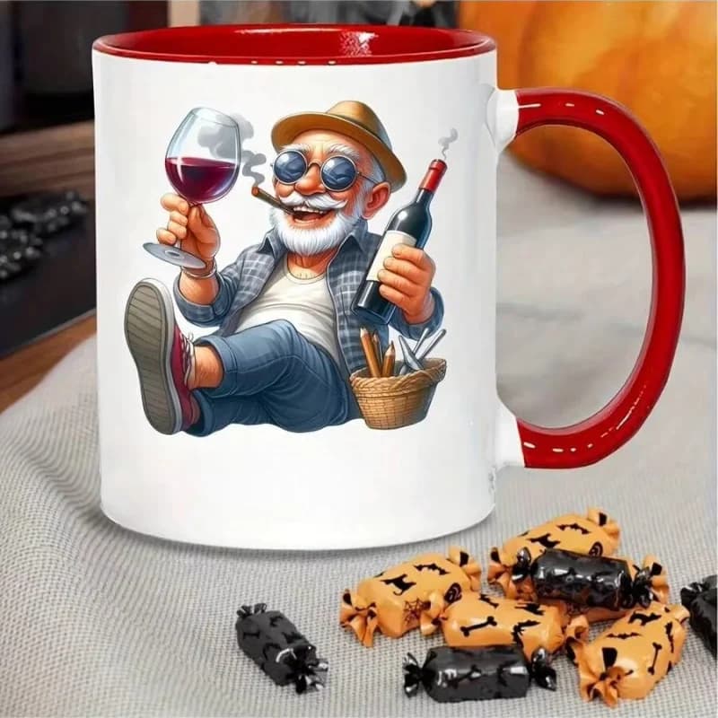 Ceramic coffee cup - Coffee bean design - 11 ounces double-sided printing