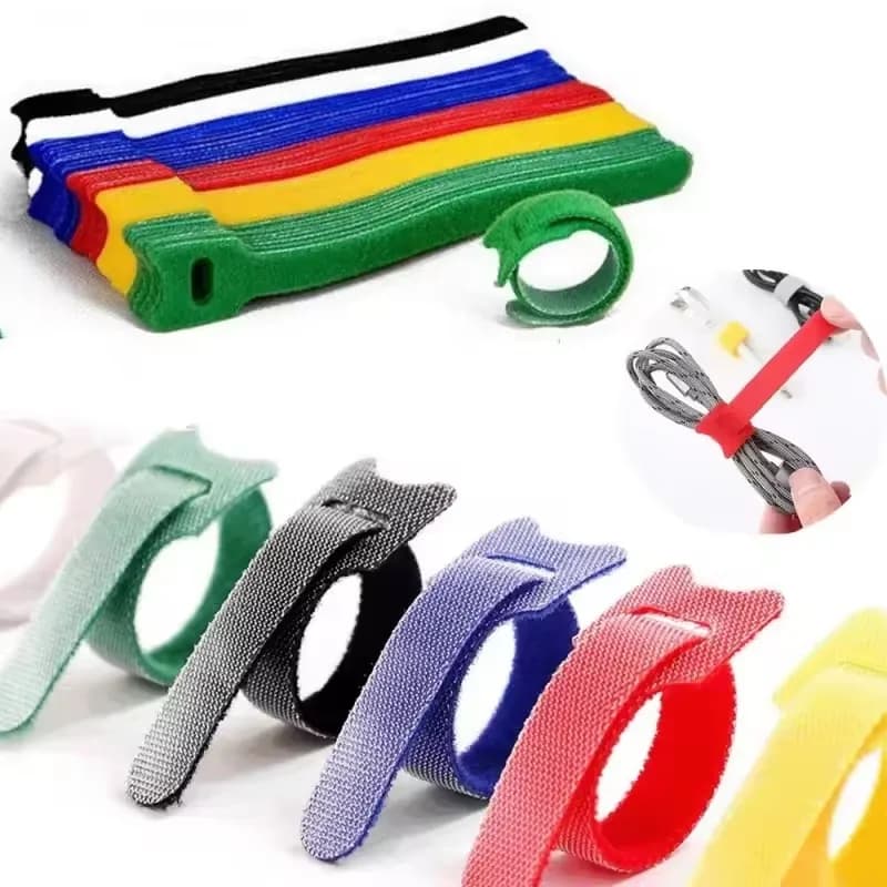 50/200 pz Fascette Rilasciabili Plastica Colorata Fascette Riutilizzabili Nylon Loop Wrap Zip Fascette Fascette T-tipo Fascette Filo