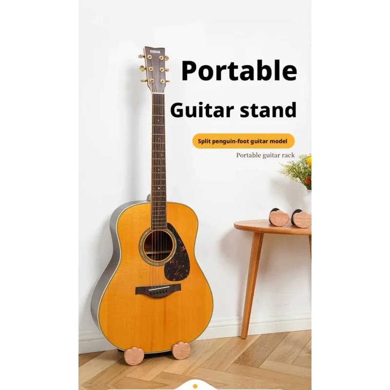 Supporto per Chitarra in Legno Massello Stile Carino, Portatile da Terra per Chitarra Classica, Folk, Ukulele, Rack Verticale per Strumenti
