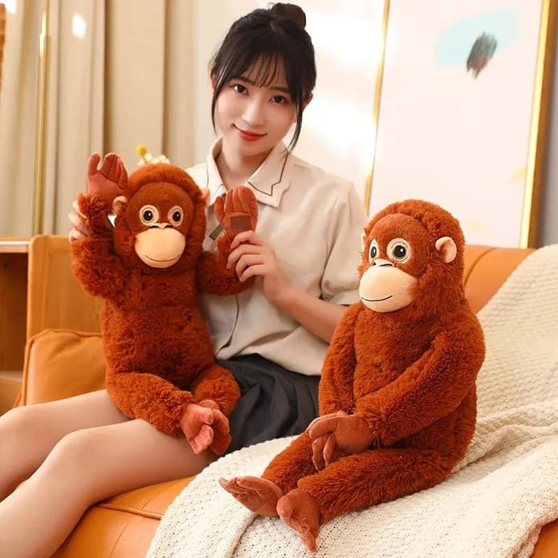 Peluche di Gorilla Cartoon da 66CM, Scimmia Scimpanzé Morbida, Bambola Imbottita, Zaino, Decorazione per Auto e Stanza, Giocattolo per Bambini, Regalo di Natale