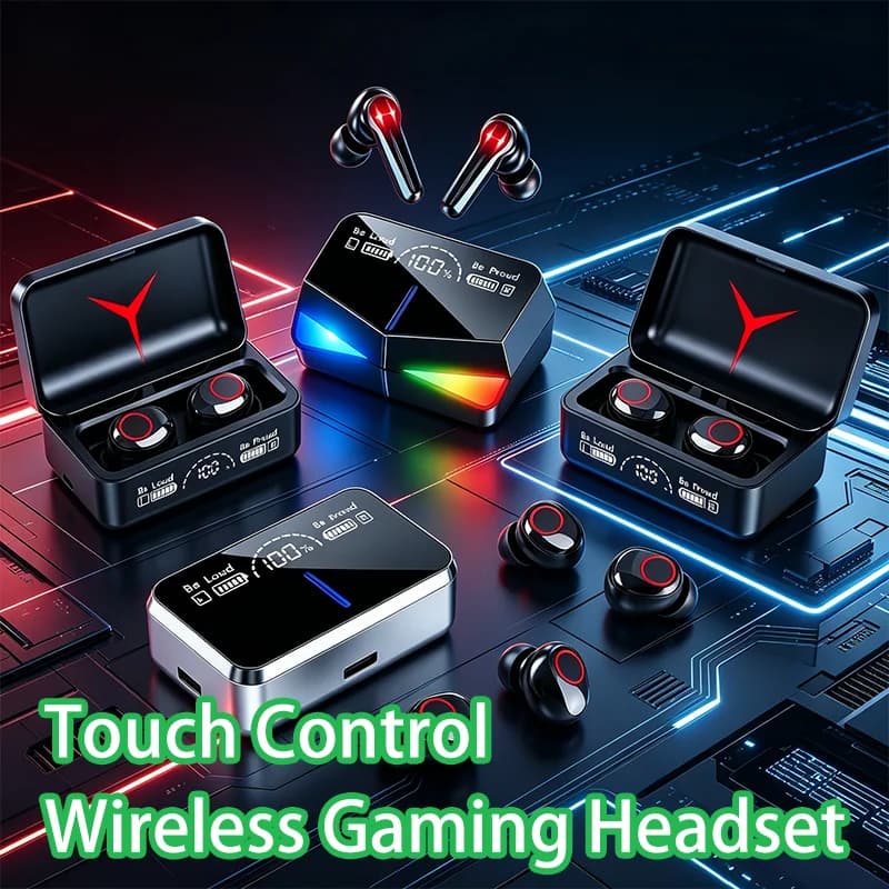 M90/M28/X15/S20 Pro Auricolari Bluetooth 5.3, Cuffie Wireless con Controllo Touch, Headset da Gaming, Stereo HIFI e Microfono con Cancellazione del Rumore