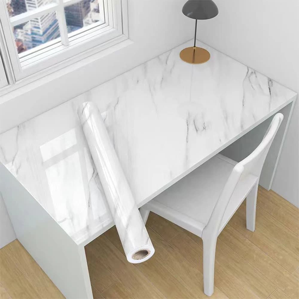 Carta da contatto in marmo Carta da parati autoadesiva PVC lucido impermeabile per superficie di copertura per mobili Rivestimento per mensola da cucina da appoggio