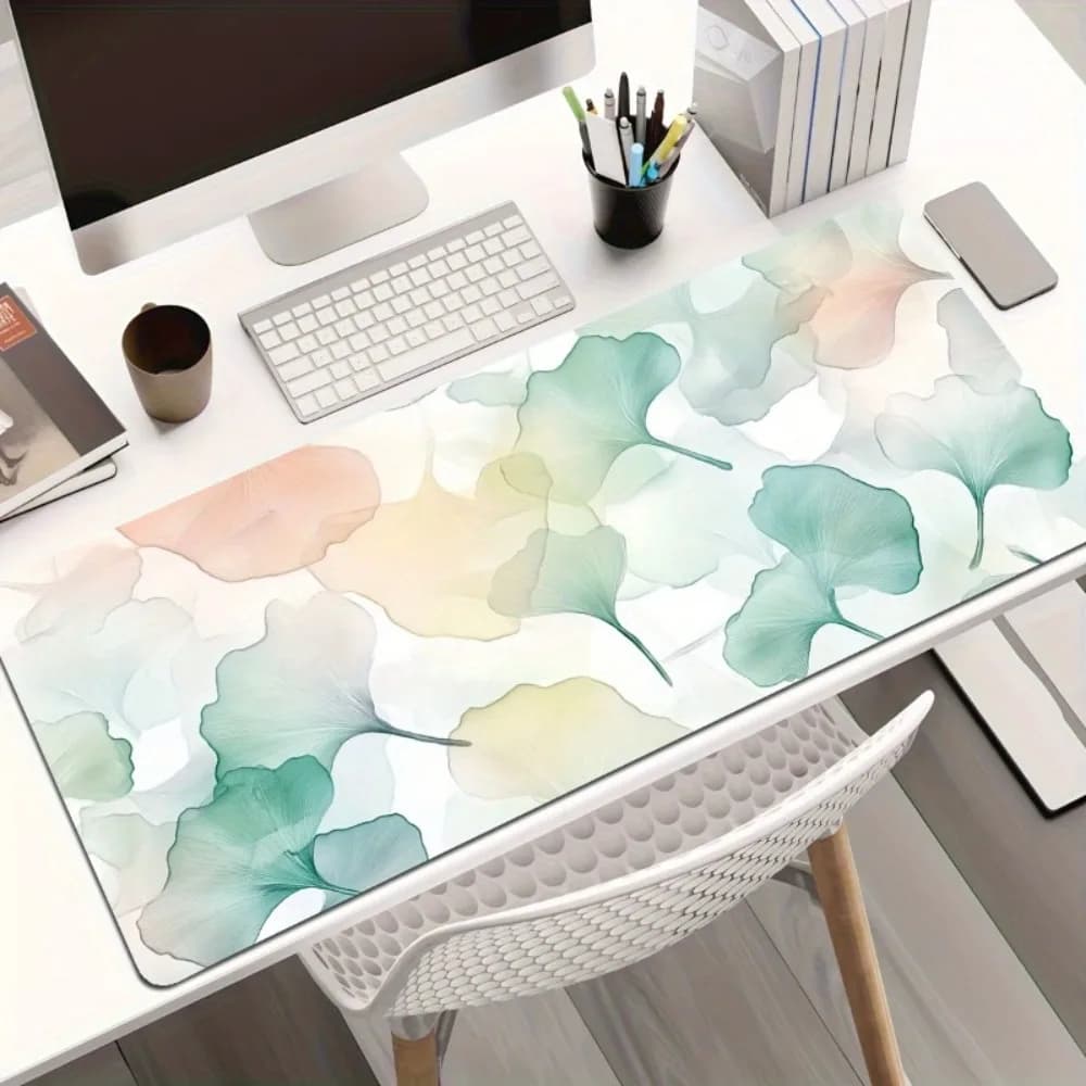 Tappetino per mouse grande con simpatico gatto dei cartoni animati, tappetino da scrivania esteso con design a pomodoro, impermeabile, ideale per lavoro e gaming
