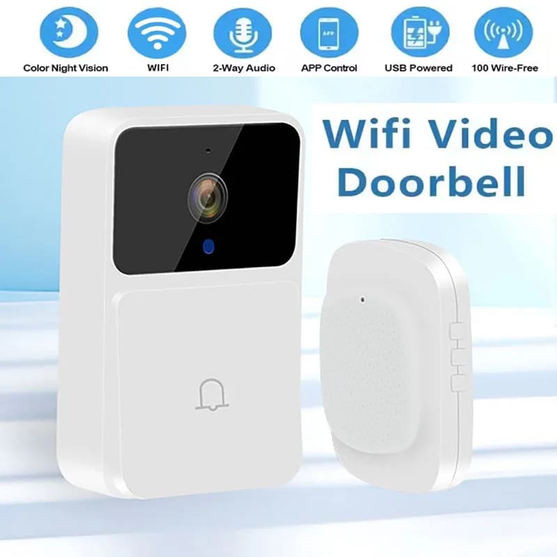 Tuya Videocitofono WiFi Telecamera HD wireless Rilevazione movimento PIR Allarme IR Sicurezza Campanello di benvenuto Citofono WiFi per casa intelligente