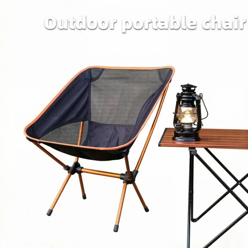 Outdoor Moon Chair, Camping Folding Chair, Portable Leisure Backrest Chair, Ultra-Light Aluminum Alloy Comfortable Seat