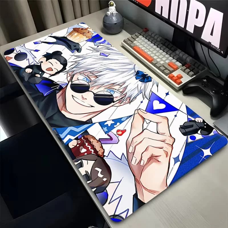 Computer Game Accessories Cool HD Mousepad Extended Rubber Desktop Mat Laptop Gamer J-jutsu Kaisen Gojo Keyboard Pad