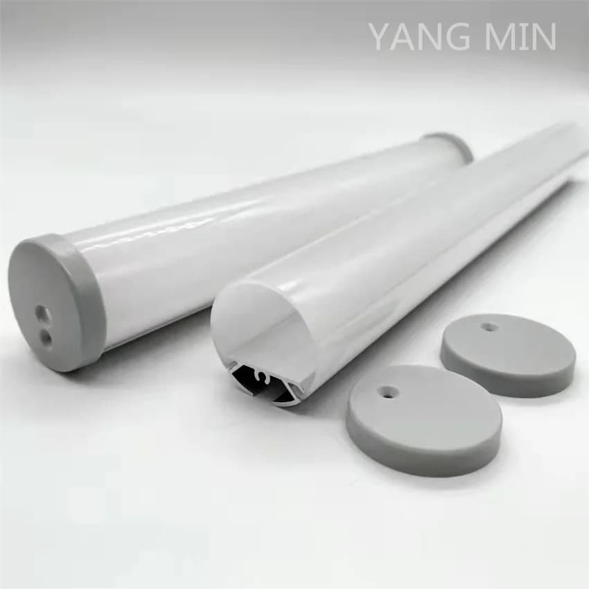 Round 30mm Diameter Led Aluminum Profile With PC Opal Diffuser Cover for Pendent Led Lighting in Kitchen Room