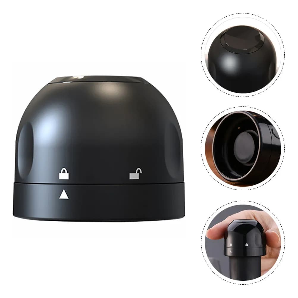 1 tappo in silicone nero per bottiglia, sigillo pratico per vino frizzante, conservatore di freschezza con design a chiusura rotante