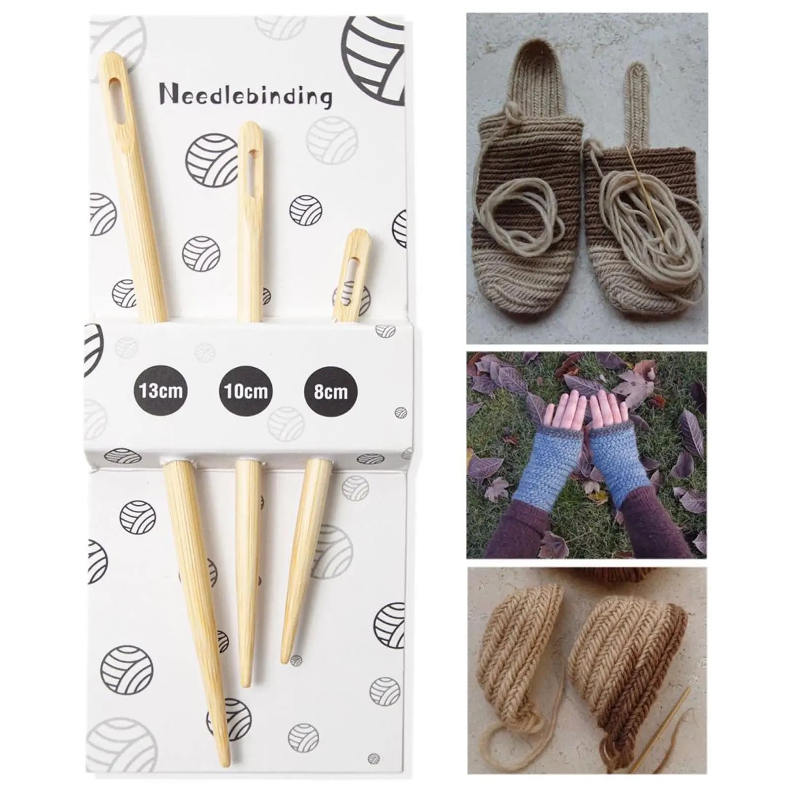 3Pcs Knitting Needle Weaving Loom Tool DIY Crafts Big Eye Weaving Tool for