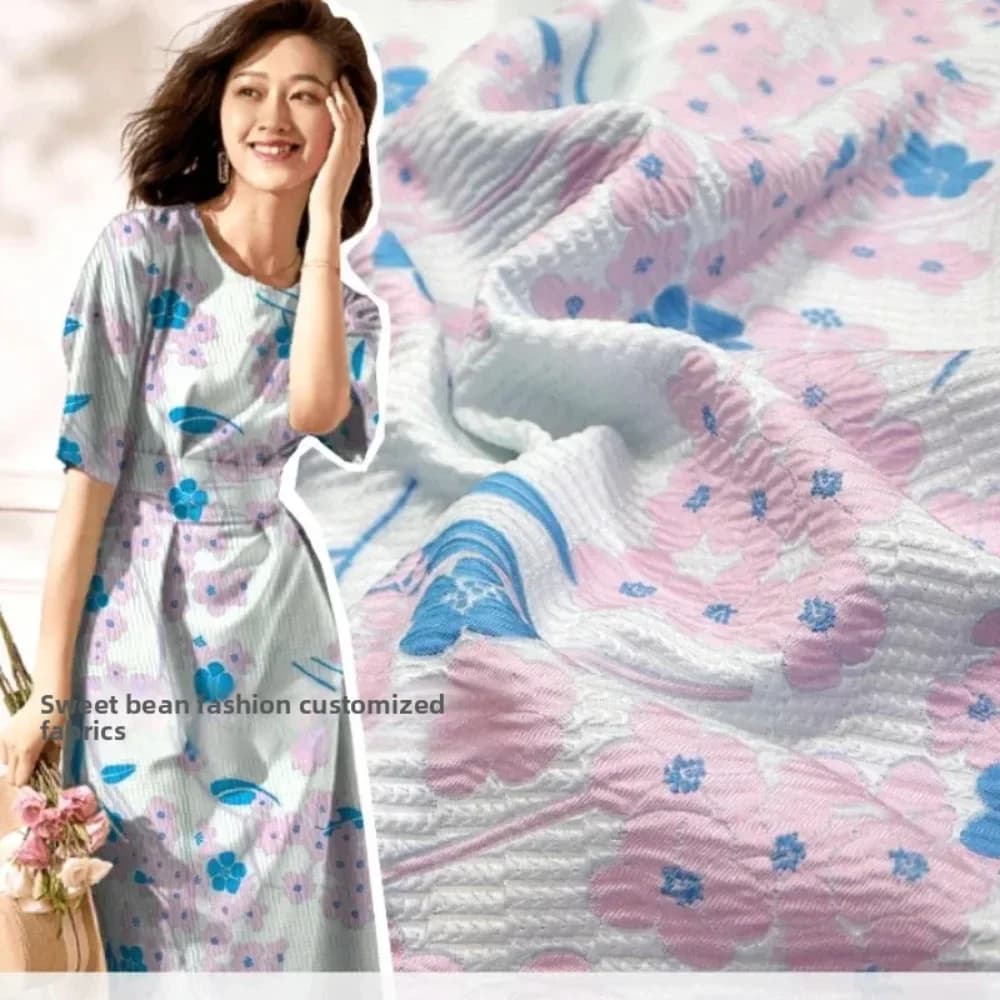 Luxury Brand Daffodil Yarn-dyed Jacquard Brocade Fabric Suit Jacket Fashion Fabrics Cloth for Dress By The Meter Sewing