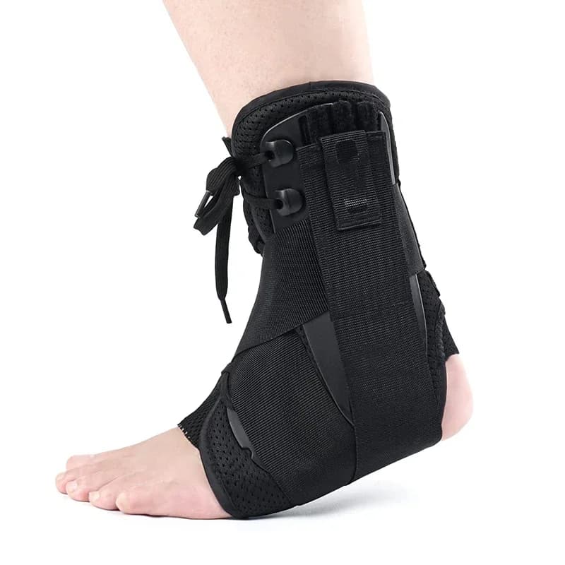 1 pezzo di supporto per caviglia, protezione regolabile per caviglia, donna, uomo, stabilizzatore per piedi con lacci per la corsa, basket, sicurezza sportiva