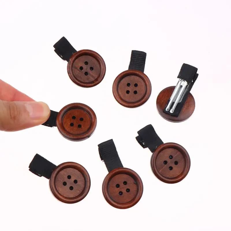 2/5/10 pezzi creativo pulsante carino fermaglio per capelli divertente texture legnosa dolce clip laterale forcina accessori per capelli per bambini regalo per bambini