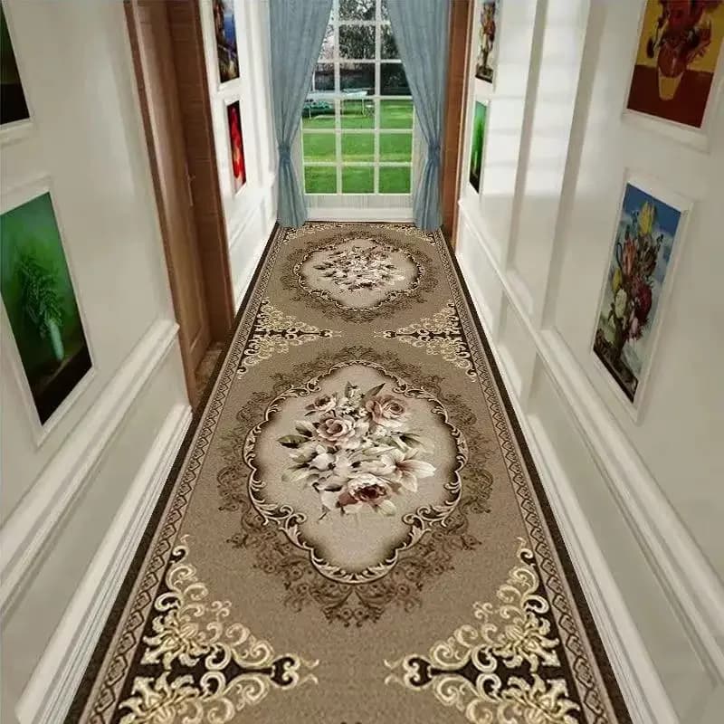 Tappeto da corridoio europeo di lusso Tappeto da scala esterno lavabile antiscivolo Tappetino da corridoio lungo Runner da corridoio personalizzabile