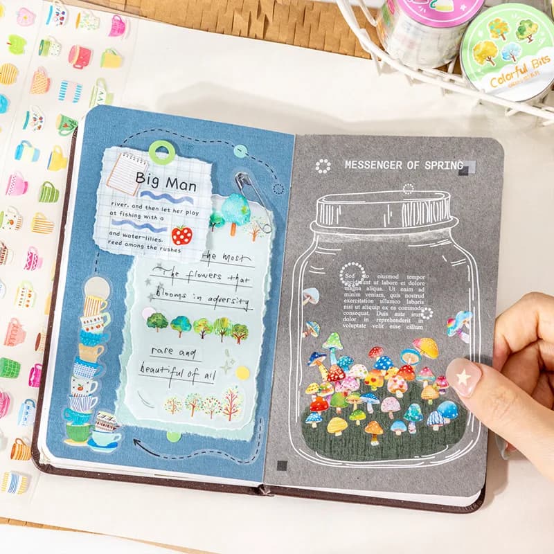 40mm*2m Mini Washi Tape & Stickers，DIY Handmade Album Scrapbooking Decorative Paper Supplies