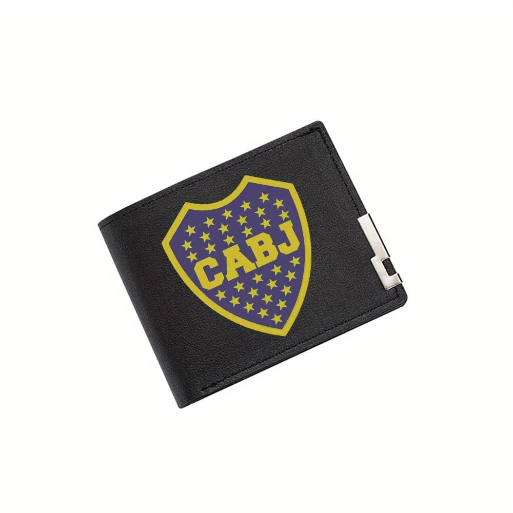 Scudo stelle audace CABJ lettere gialle Portafoglio da uomo Stampa Design Semplice Moderno Elegante Affari Padre Fidanzato Natale