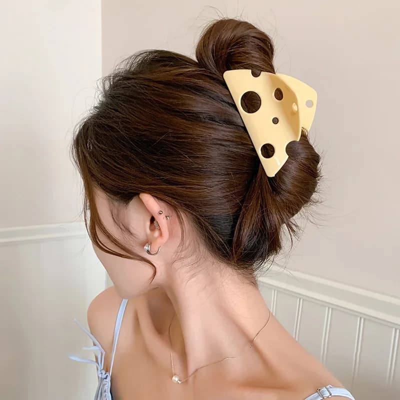 1 pz artigli per capelli da donna formaggio carino Kawaii alla moda fermagli per capelli alla moda personalizzati creativi divertenti accessori per capelli ragazza