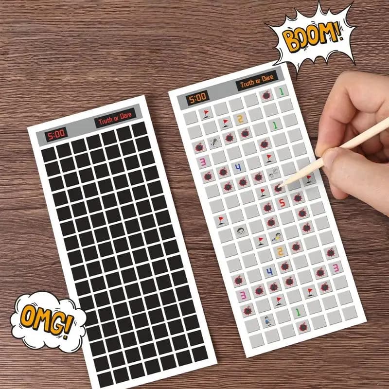 Giocattolo Interattivo Divertente per Dipingere a Graffio, 18 Fogli Puzzle, Gioco Minesweeper