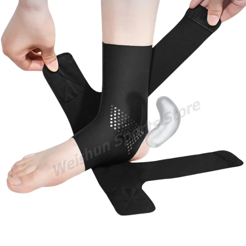 Tutore per caviglia, supporto per caviglia a compressione traspirante regolabile per uomo donna, caviglie slogate, legamenti stabilizzatori per caviglia