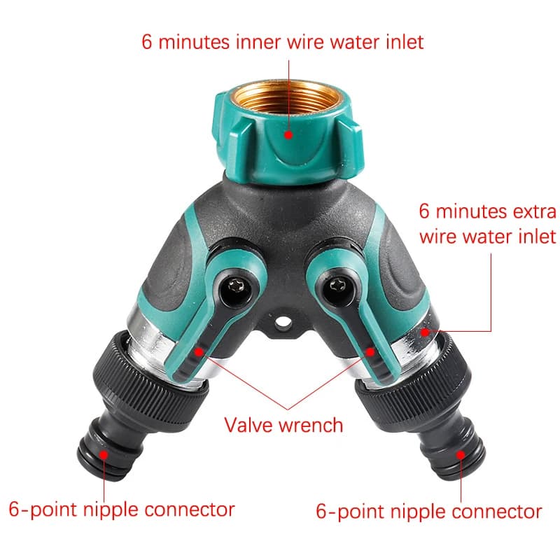 1pc EU US 3/4 pollici 2 vie tubo da giardino Splitter rubinetto da giardino tipo Y distributore di connettori per irrigazione per rubinetto esterno