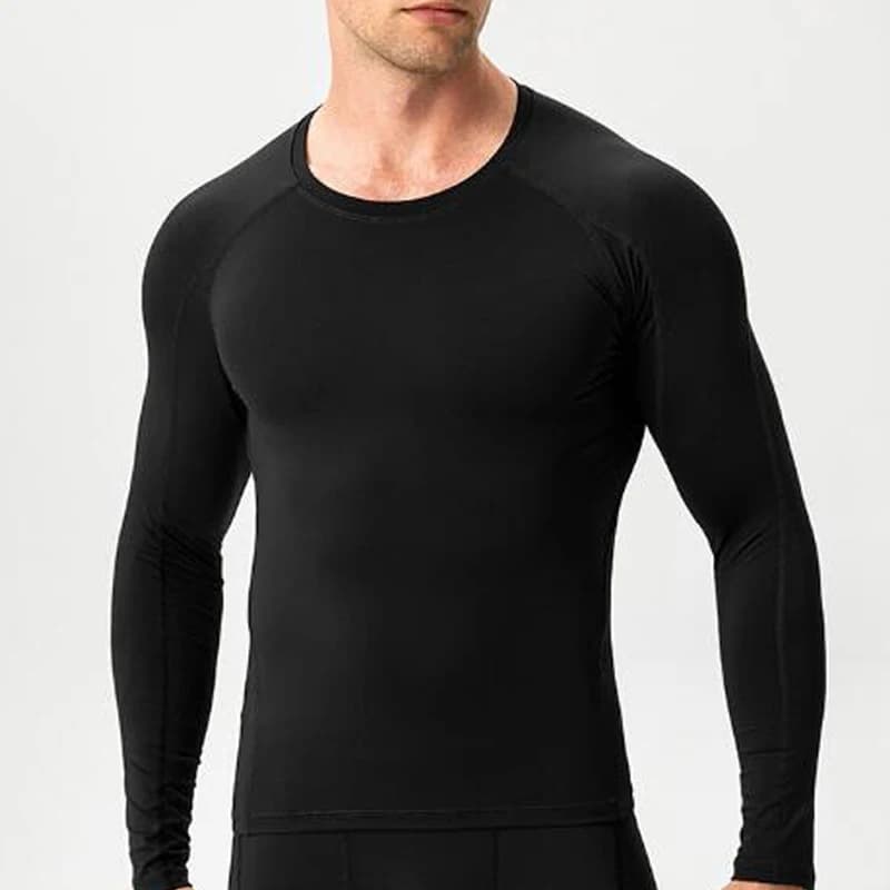 T-shirt da corsa a compressione da uomo Fitness attillata a maniche lunghe Intimo da allenamento Camicie da jogging Abbigliamento sportivo da palestra Abbigliamento ad asciugatura rapida