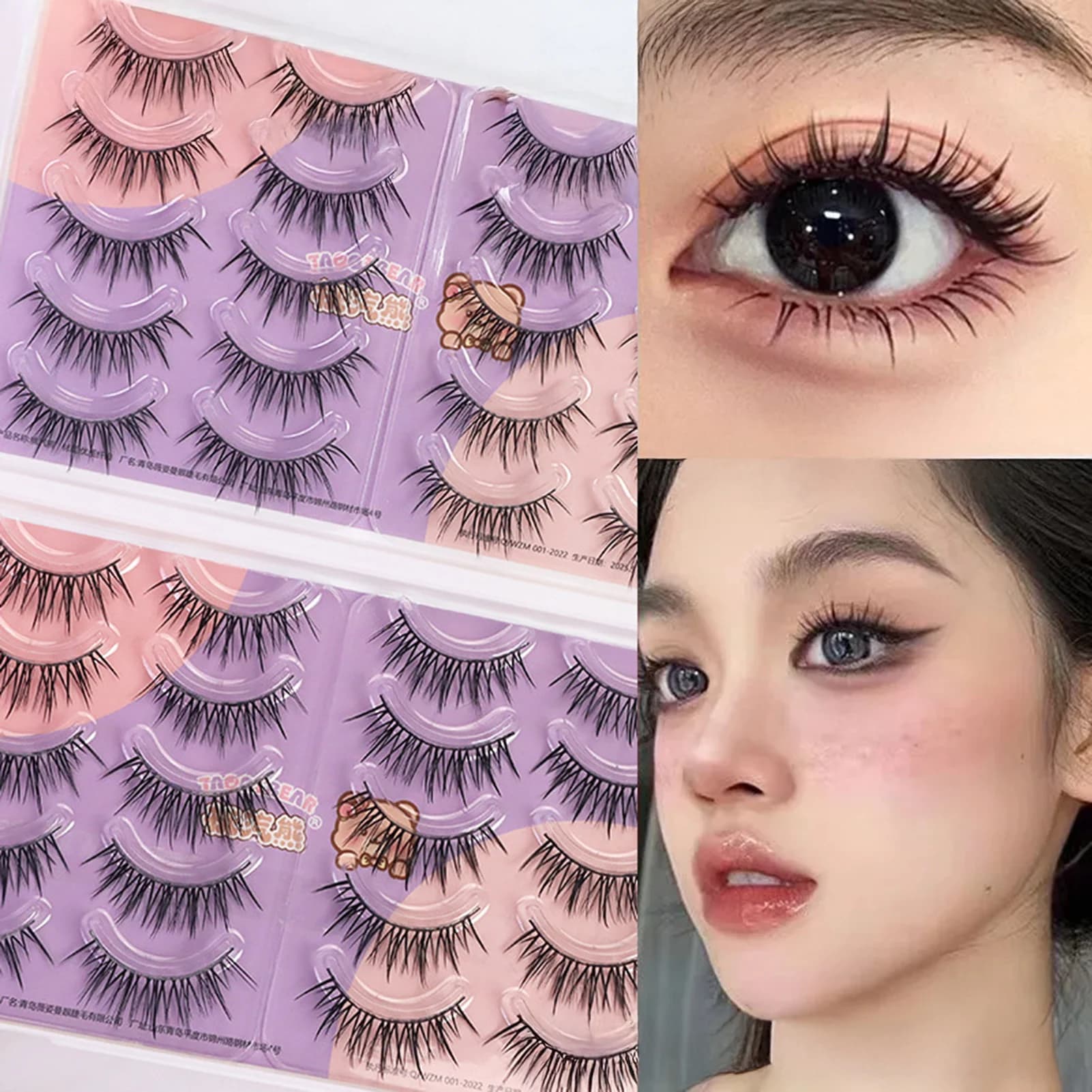 20 Pairs Natural Fake Eyelashes Clusters Artificial Eyelashes Look False Eyelashes Lashes Extension Manga Eye Makeup Tool