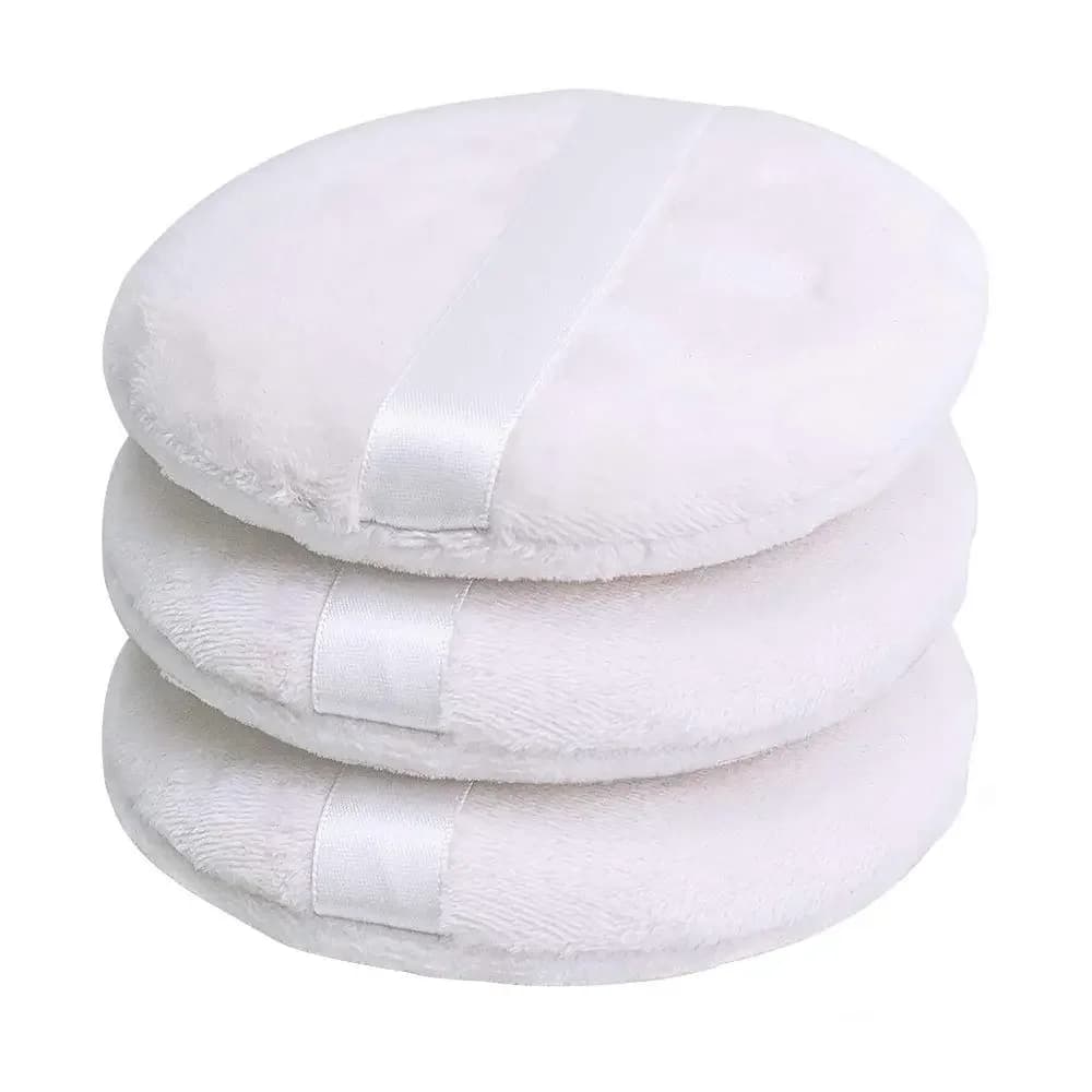 Spugnetta per Polvere da 4 Pollici, Lavabile, Grande, per Pulizia del Viso, Trucco e Applicazione Fondotinta - Morbida e Soffice