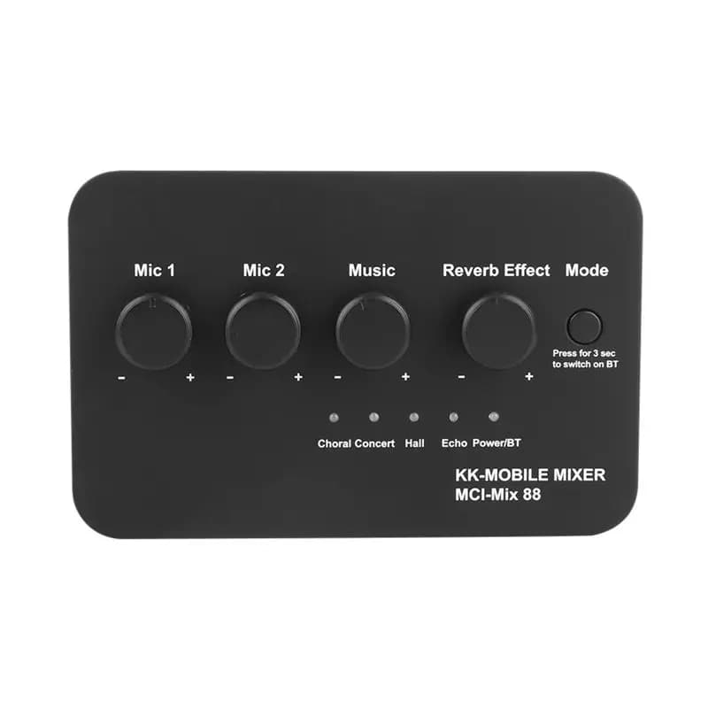 AB25-Digital Audio Sound Machine AUX IN/OUT BT Connection Dual Mic Inputs Karaoke Sound Mixer For Karaoke Smart TV PC Speaker