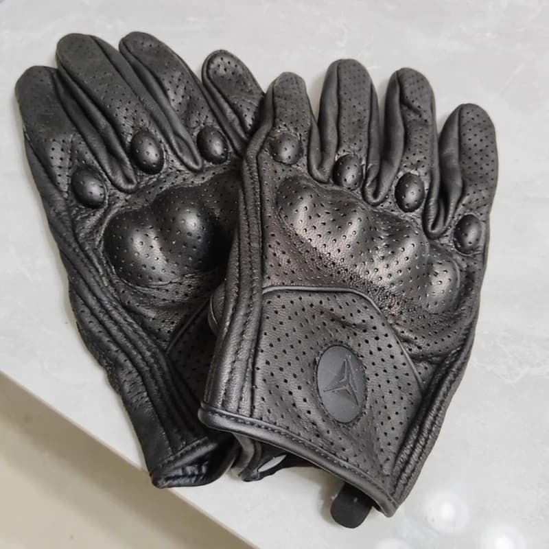 Motorcycle Gloves ATV Vintage Summer Equipment Man Women's Anti-slip Goat Leather Breathable for Bikecross Cycling Gloves