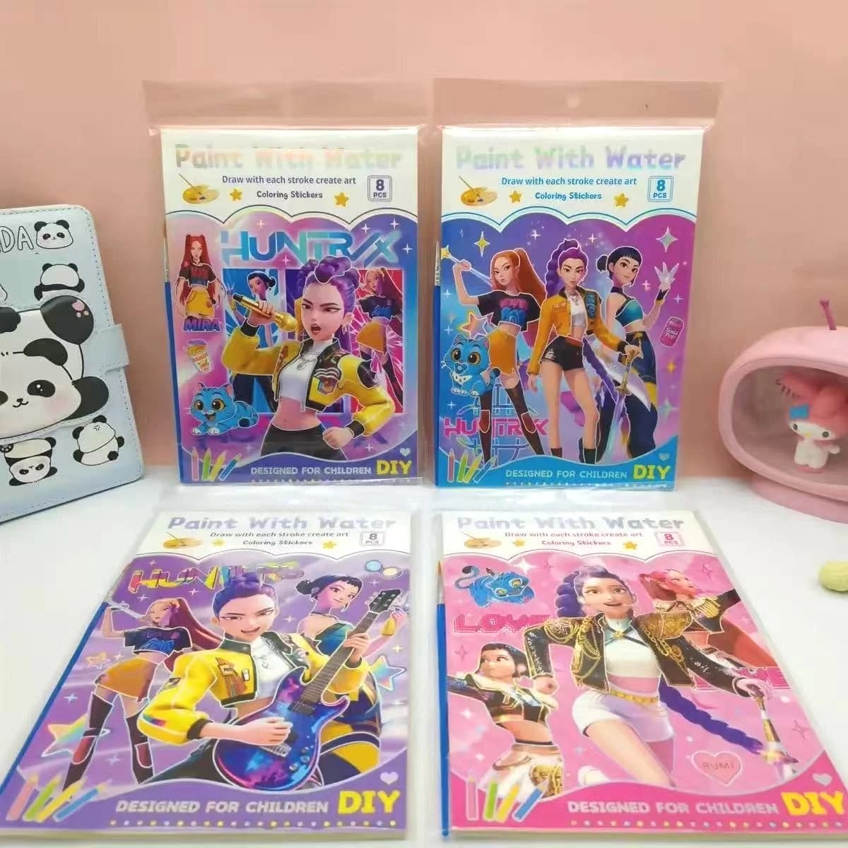 New Arrival Cartoon Girls Watercolor Coloring Book Set High-Value DIY Painting Book, Creative Educational Art Toy for Kids Girls