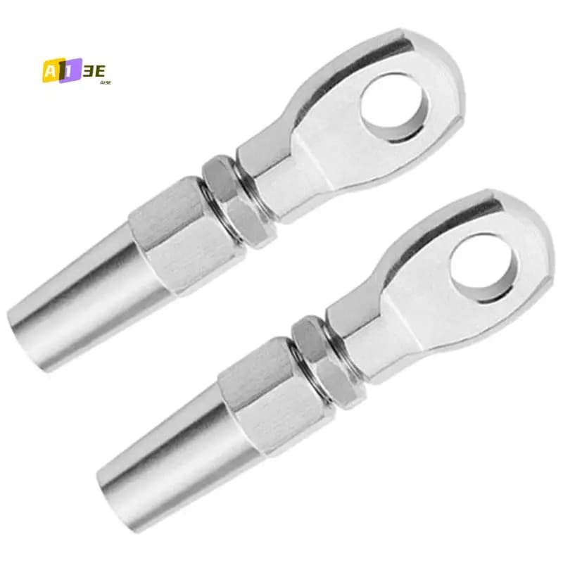 A03E-2Pz Terminale a Occhio Senza Crimpatura in Acciaio Inox 316 di Grado Marino, Kit per Cavi e Funi, Accessori per Balaustre Fai-da-Te