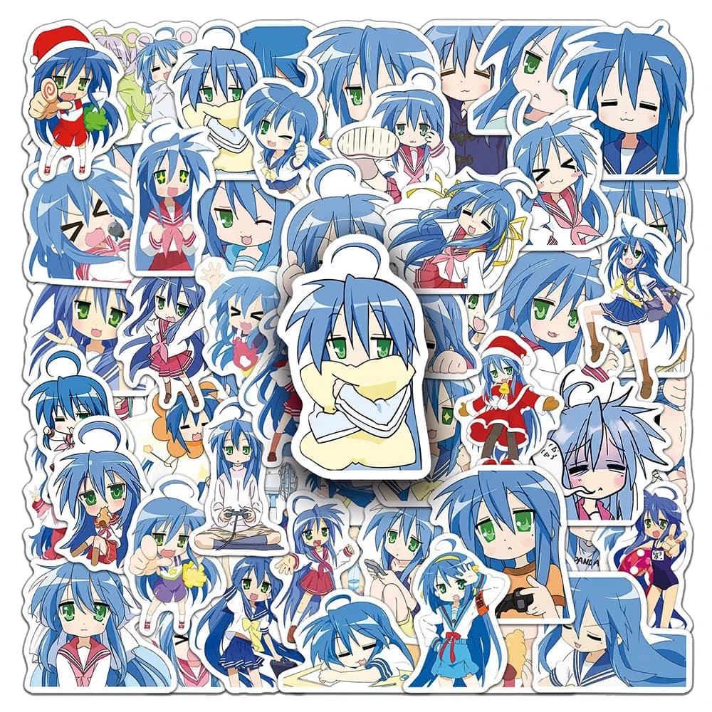 10/30/50pcs Del Fumetto Lucky Star Izumi Konata Anime Adesivi Kawaii Ragazza Decalcomanie per Notebook Skateboard Valigia Adesivo Giocattoli Per Bambini