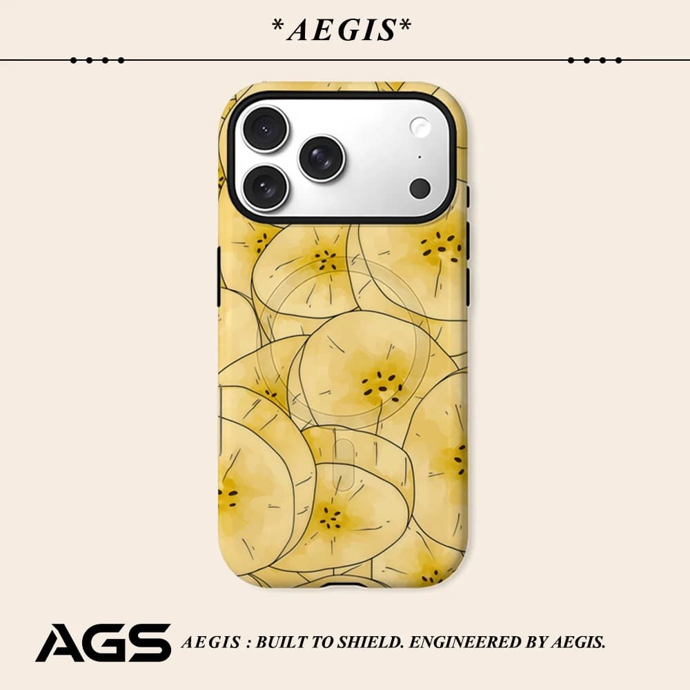 Custodia per telefono con piastrella gialla banana per custodia magnetica per telefono per IPhone 17 16 15 14 13 Pro Max Plus Custodia rigida singola a doppio strato