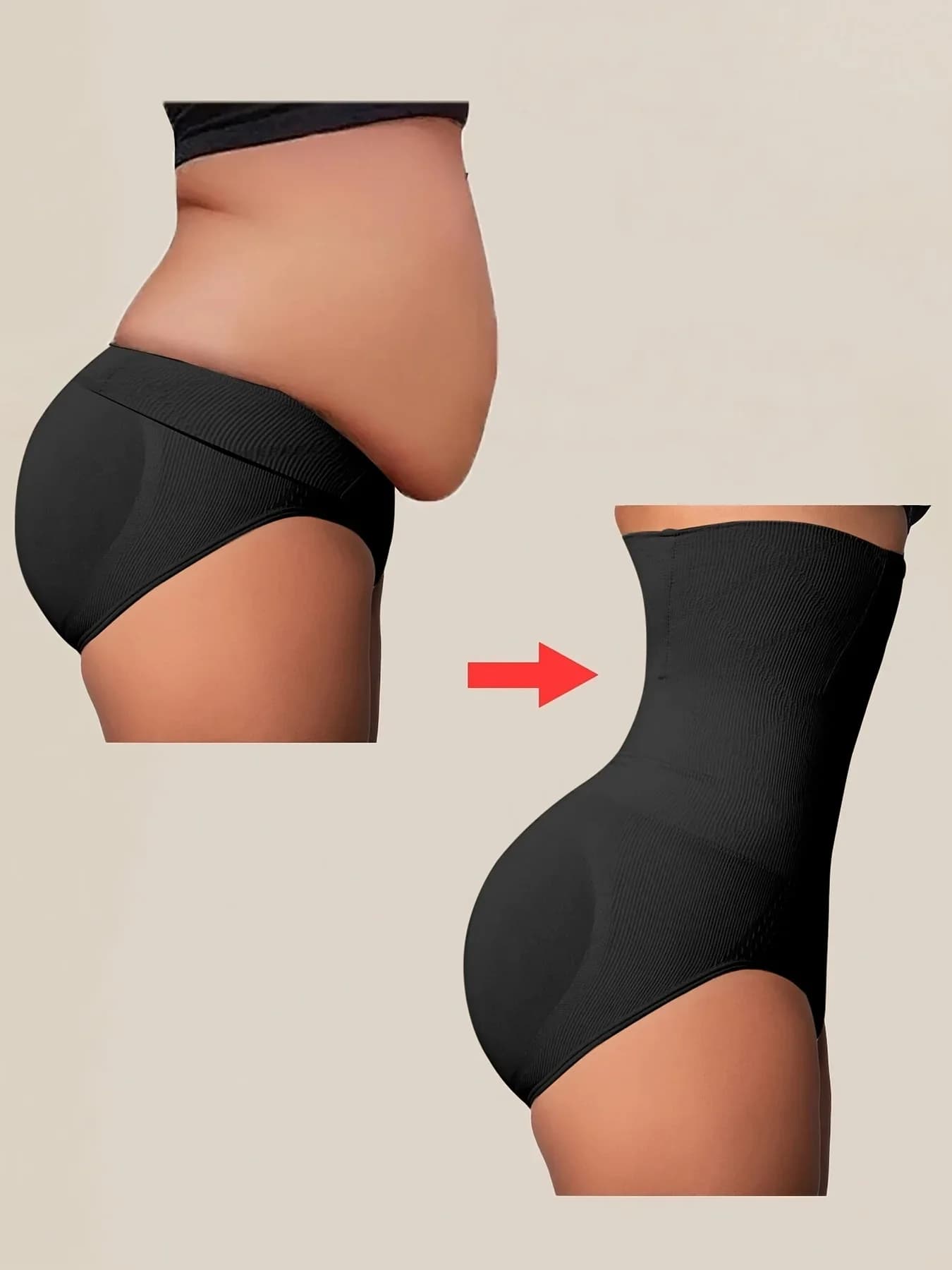 1 pezzo di biancheria intima modellante a vita alta che comprime l'addome, solleva e modella i glutei, biancheria modellante da donna