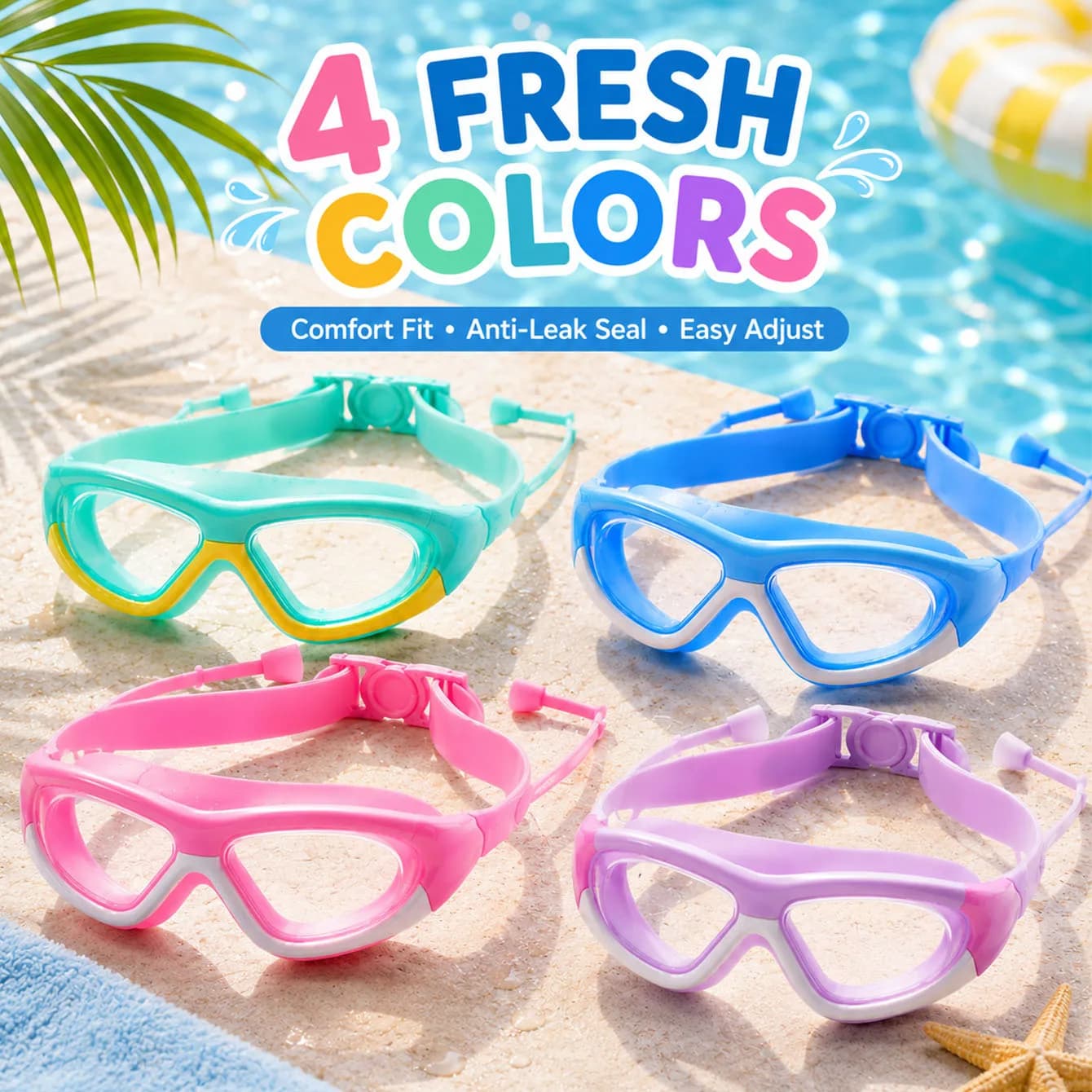 1PC Swimming Goggles Frame HD Wide View Anti-Fog UV Protection Swimming Goggles for Adults No Leaking