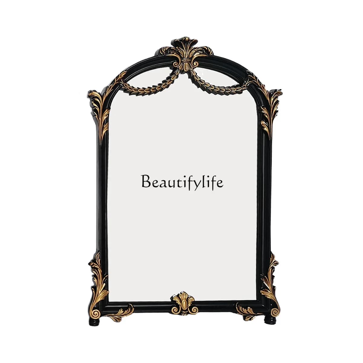 Specchio decorativo ovale in finto ferro battuto con cornice in legno massello, ideale per bagno e trucco