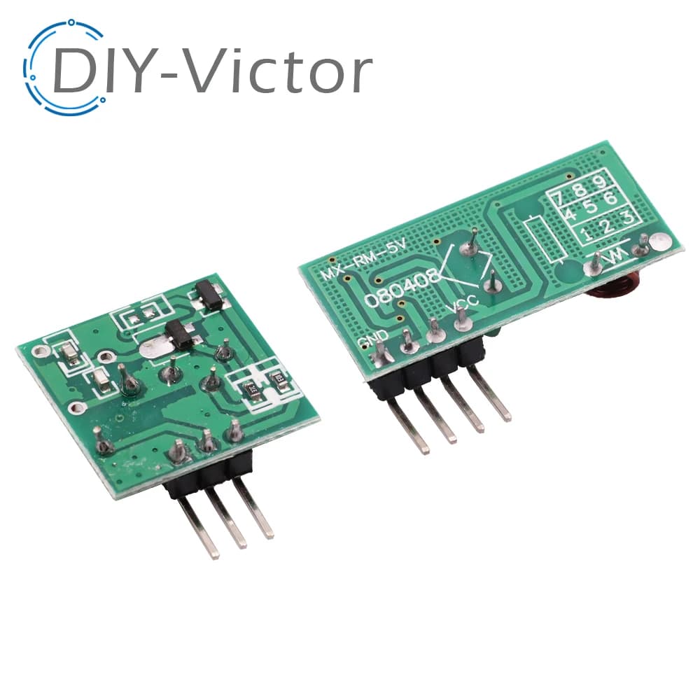 Kit Modulo Trasmettitore e Ricevitore RF 433Mhz per Elettronica Intelligente, Compatibile con Arduino/ARM/MCU, DIY Wireless 315MHZ/433MHZ