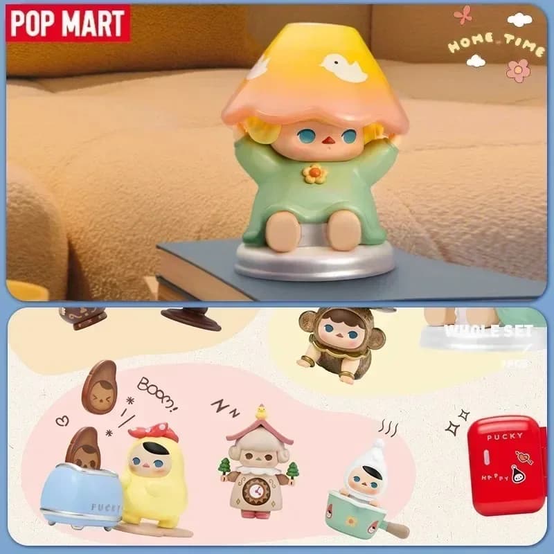 POP MART Pucky Home Time Series Trendy Blind Box Toys Mystery Box Mistery Action Figure Surprise Cute Model Birthday Gift