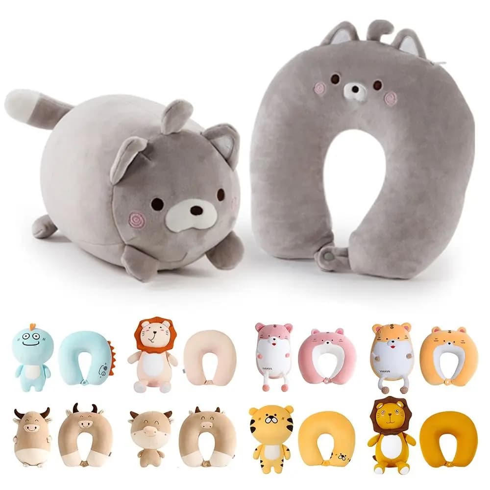 Cute Healthcare cervicale intercambiabile multifunzionale pinguino balena cuscino da viaggio a forma di U cuscini soffici protezione collo